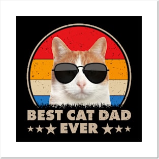 Vintage Best Cat Dad Ever And Cat Daddy Gift Posters and Art